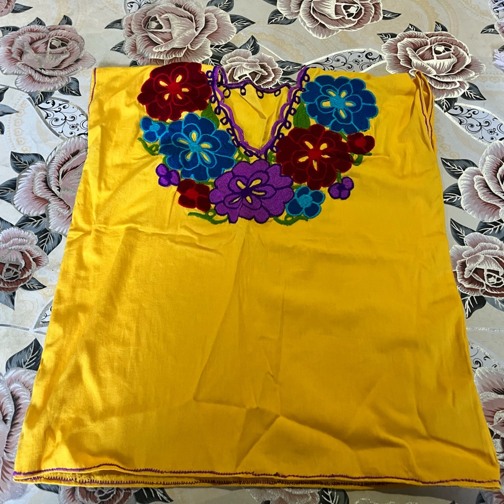 Mexican Hand stitched Blouse L